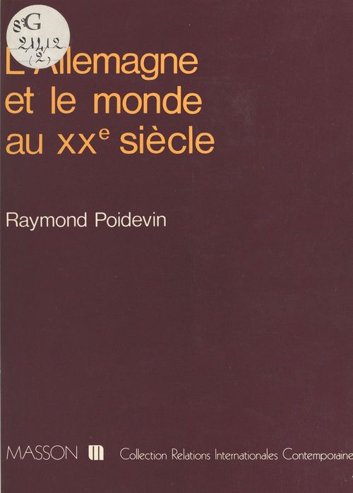 ebook cover of L'Allemagne et le monde au XXe siècle, by Poidevin