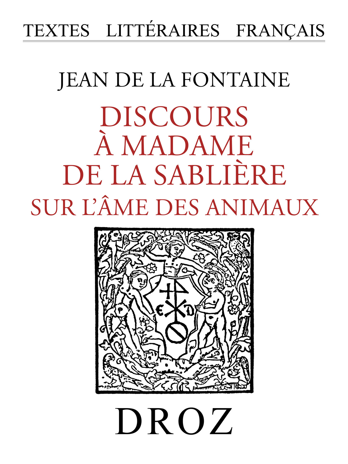ebook cover of Discours à Madame de la Sablière sur l'âme des animaux, by Jean de La Fontaine