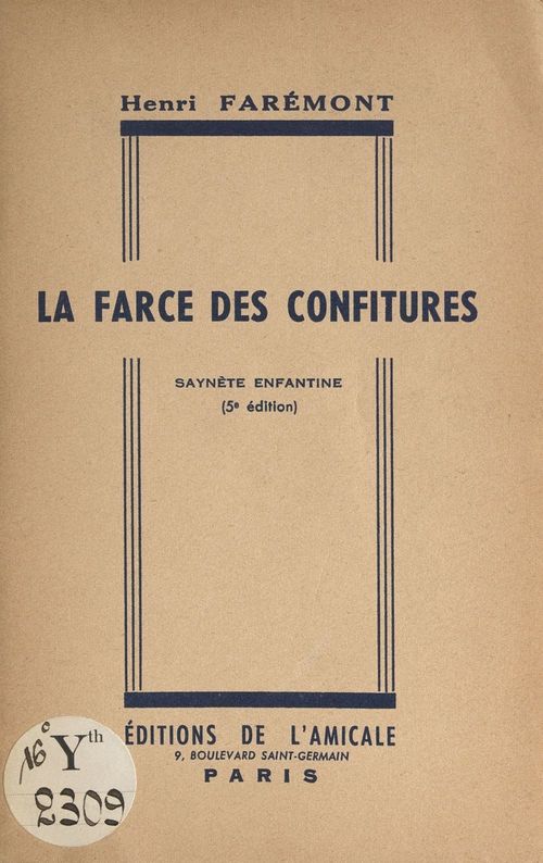ebook cover of La farce des confitures, by Henri Faremont