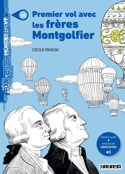 ebook cover of Mondes en VF - Premier vol avec les frères Montgolfier - Niv. A1 - Ebook, by Cécile Pinson