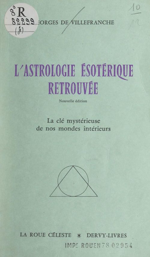 ebook cover of L'astrologie ésotérique retrouvée, by Georges De Villefranche