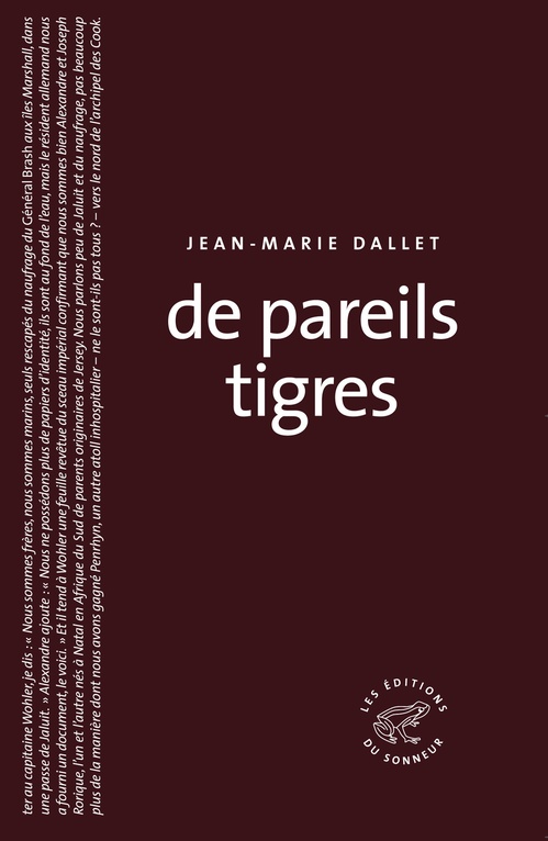 Couverture ebook de De pareils tigres, de Jean-marie Dallet