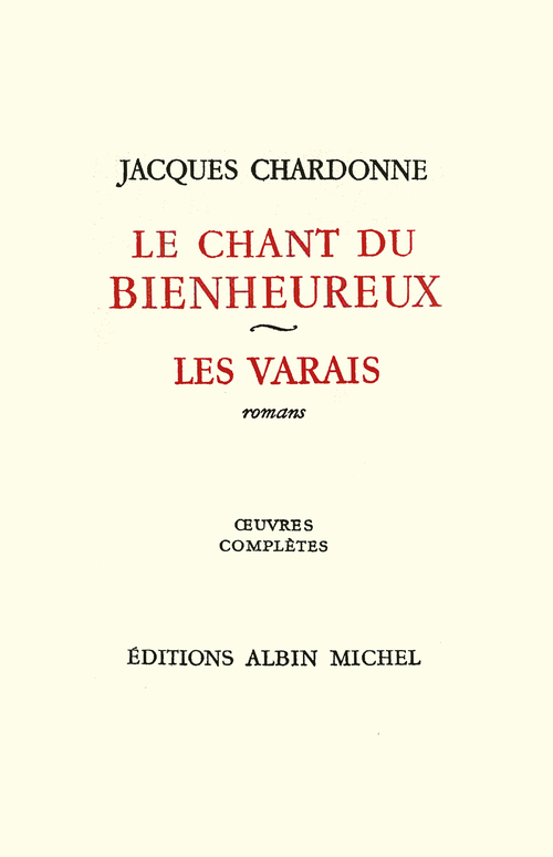 Couverture ebook de Le Chant du bienheureux, de Jacques Chardonne