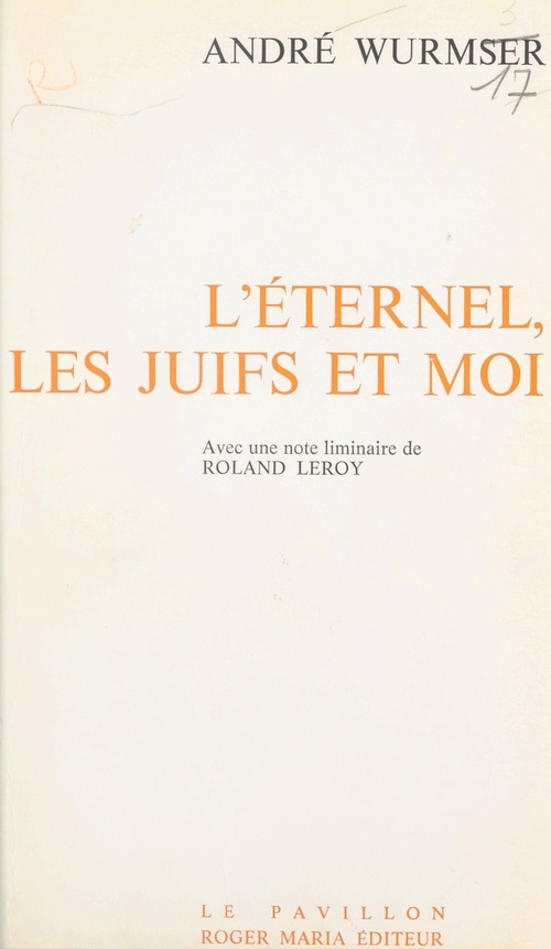 Couverture ebook de L'Éternel, les Juifs et moi, de André Wurmser