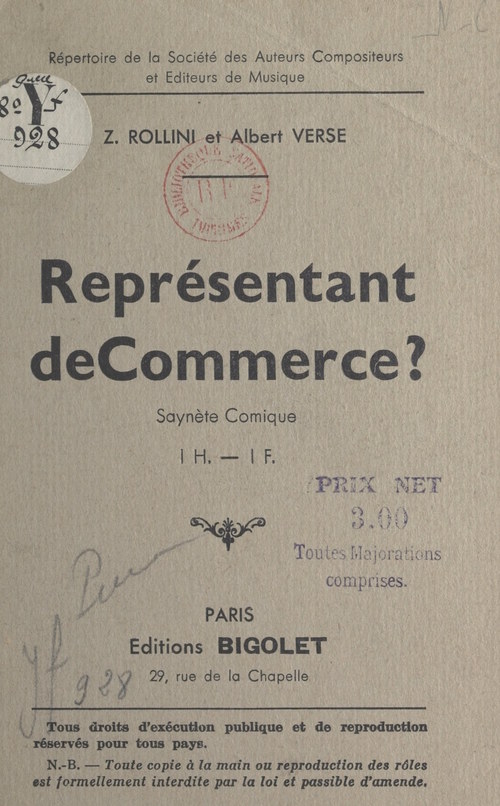 ebook cover of Représentant de commerce ?, by Albert Verse, Zecca Rollini