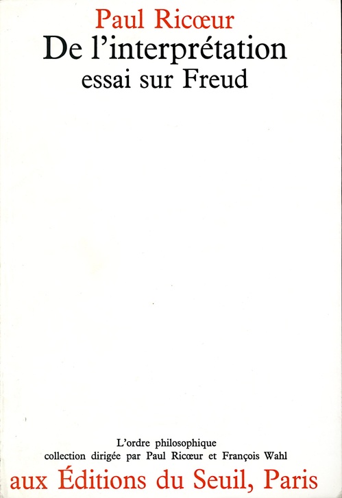 ebook cover of De l'interprétation. Essai sur Freud, by Paul Ricoeur
