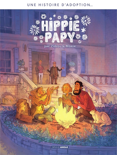 Couverture ebook de Une histoire d'adoption - Hippie Papy, de Zidrou, Arno Monin