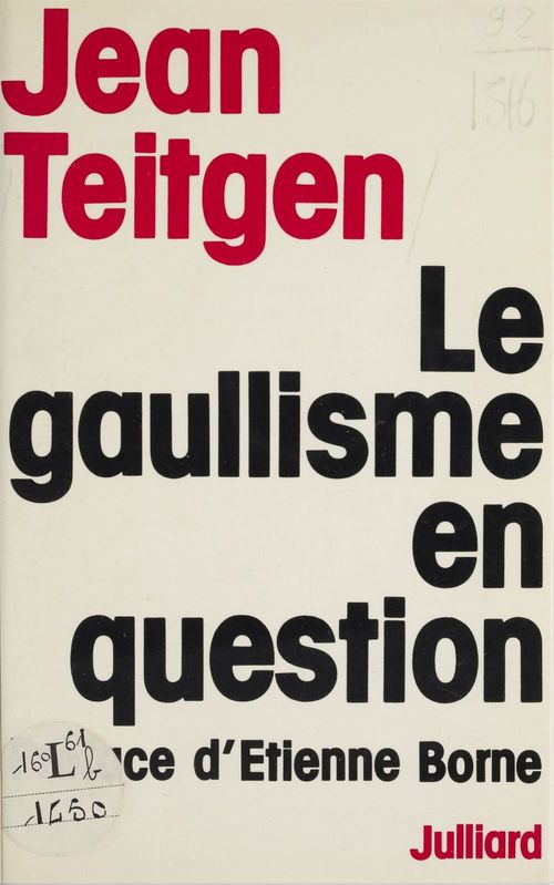 ebook cover of Le gaullisme en question, by Jean Teitgen