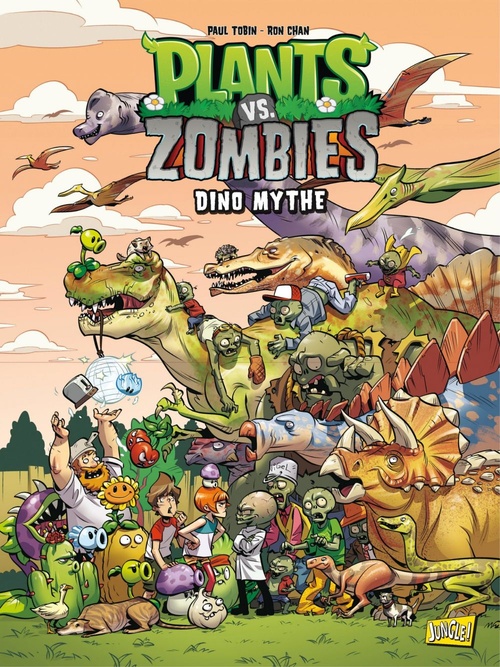 Couverture ebook de Plants vs Zombies - Tome 12 - Dino Mythe, de Ron Chan, Paul Tobin