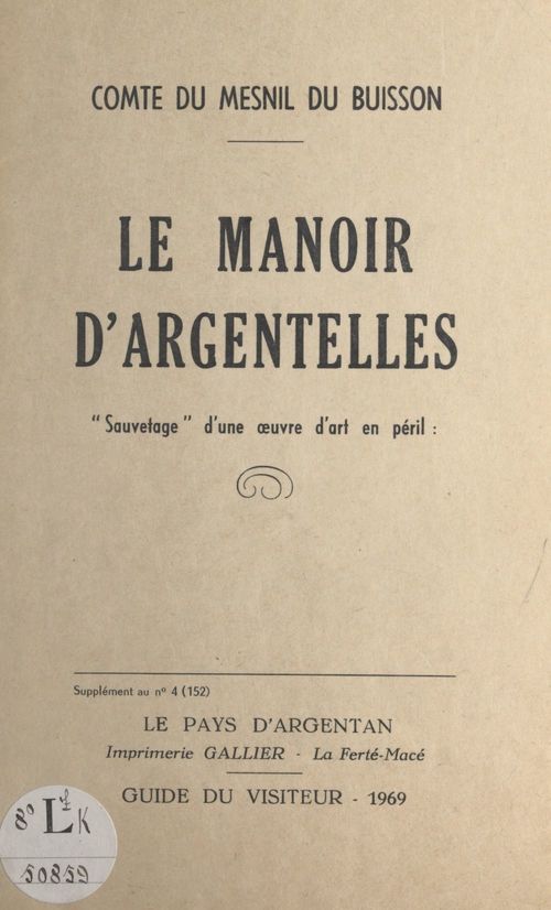 Couverture ebook de Le manoir d'Argentelles, de Robert Du Mesnil Du Buisson