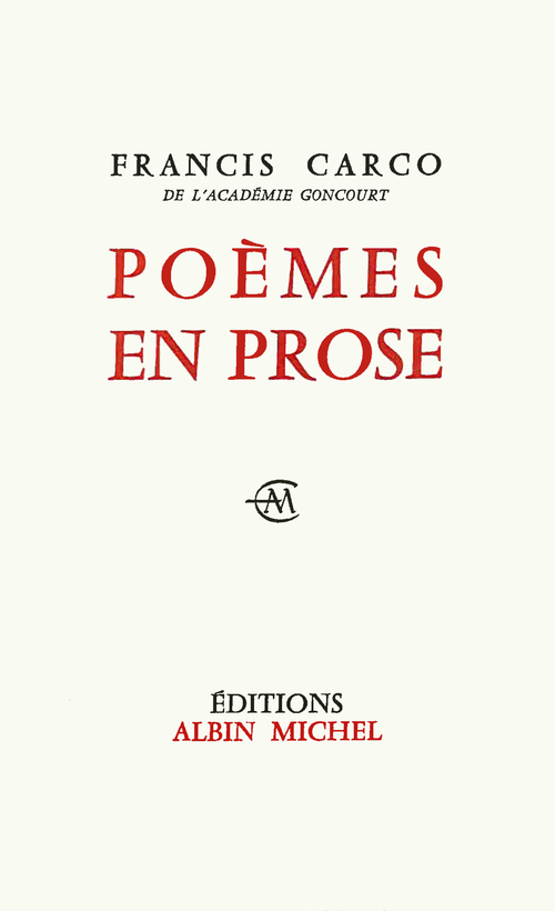 ebook cover of Poèmes en prose, by Francis Carco