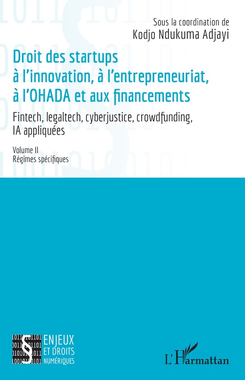 Couverture ebook de Droit des startups à l´innovation, à l´entrepreneuriat, à L´OHADA et aux financements, de