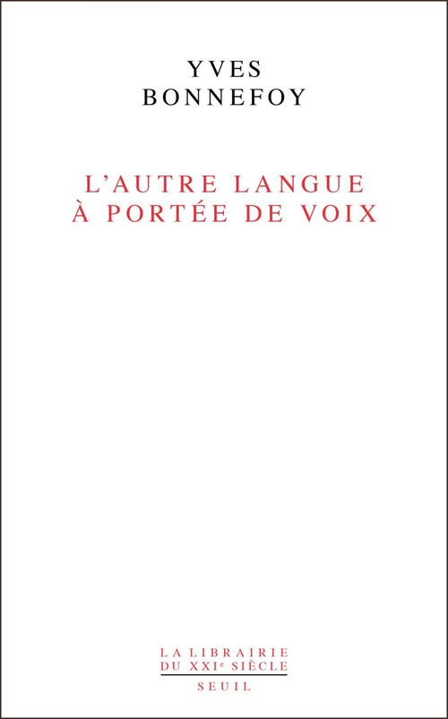 Couverture ebook de L'autre Langue à portée de voix, de Yves Bonnefoy