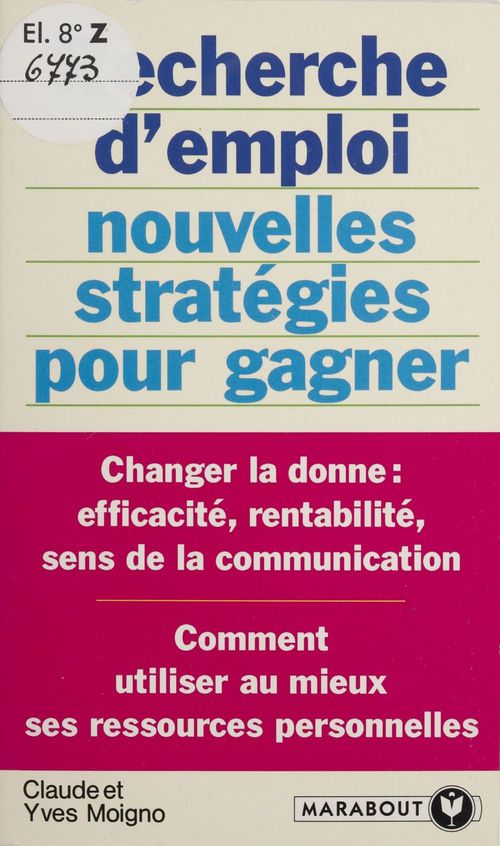 Couverture ebook de Recherche d'emploi : nouvelles stratégies pour gagner, de Moigno-C+Y