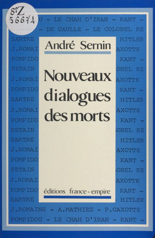 Couverture ebook de Nouveaux dialogues des morts, de Andre Sernin