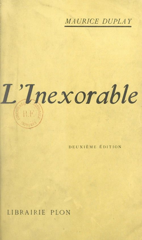 Couverture ebook de L'inexorable, de Maurice Duplay