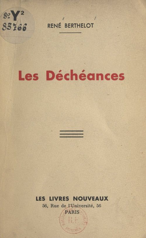Couverture ebook de Les déchéances, de Rene Berthelot