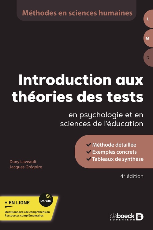 ebook cover of Introduction aux théories des tests en psychologie et en sciences de l'éducation, by Dany Laveault, Jacques Grégoire