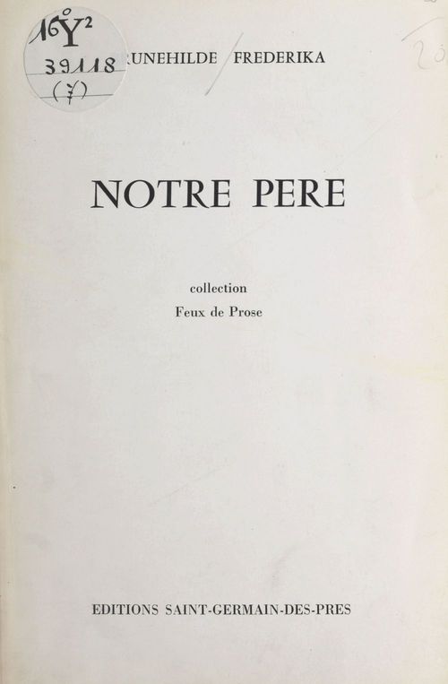 Couverture ebook de Notre Père, de Brunehilde Frederika