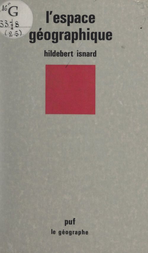 Couverture ebook de L'espace géographique, de Hildebert Isnard