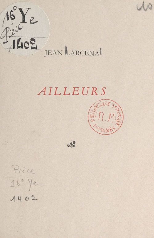 ebook cover of Ailleurs, by Jean Larcena
