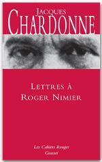 Couverture ebook de Lettres à Roger Nimier, de Jacques Chardonne