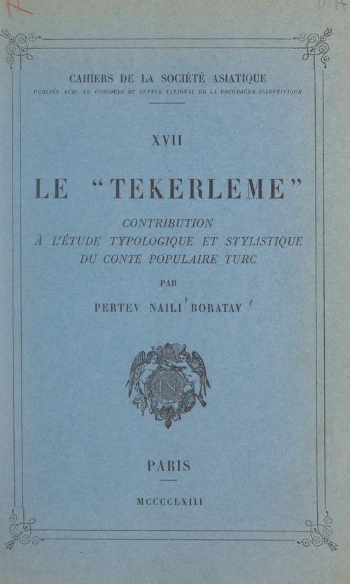 Couverture ebook de Le "Tekerleme", de Pertev Naili Boratav