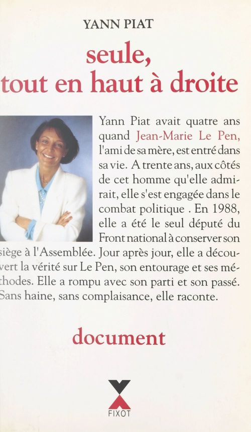 ebook cover of Seule, tout en haut à droite, by Yann Piat