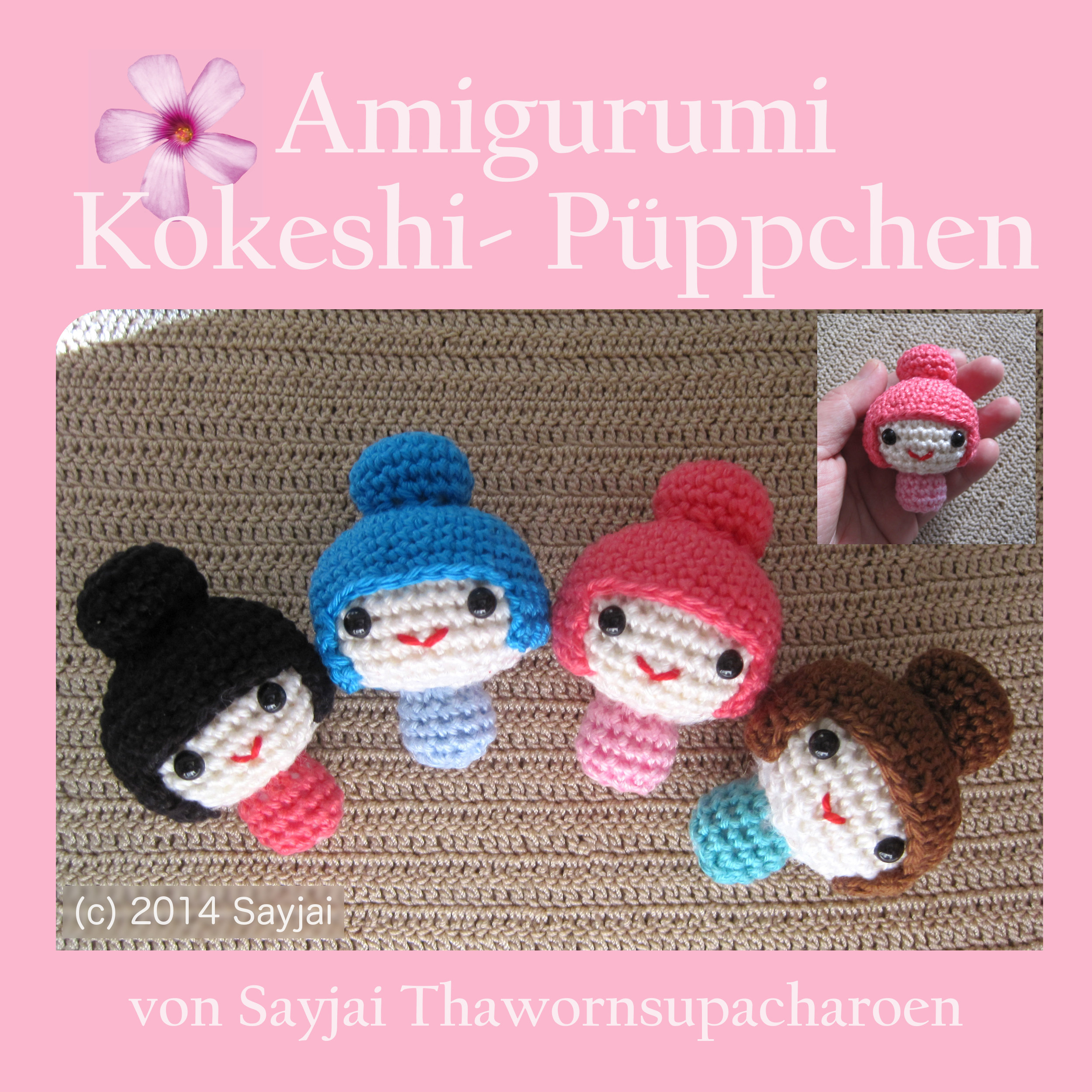 Couverture ebook de Amigurumi Kokeshi- Püppchen, de Sayjai Thawornsupacharoen