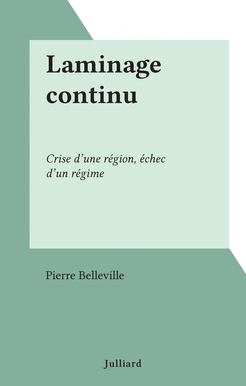 ebook cover of Laminage continu, by Pierre Belleville