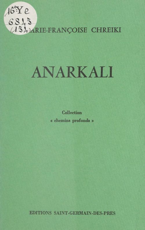 ebook cover of Anarkali, by Marie-Francoise Chreiki