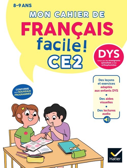 ebook cover of Mon cahier de Français facile DYS CE2 - 8/9 ans - Nouveau programme, by Evelyne Barge, Thomas Tessier