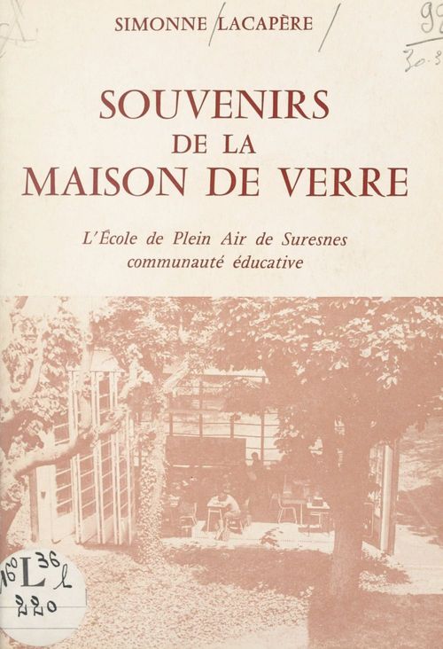 ebook cover of Souvenirs de la maison de verre, by Simonne Lacapere