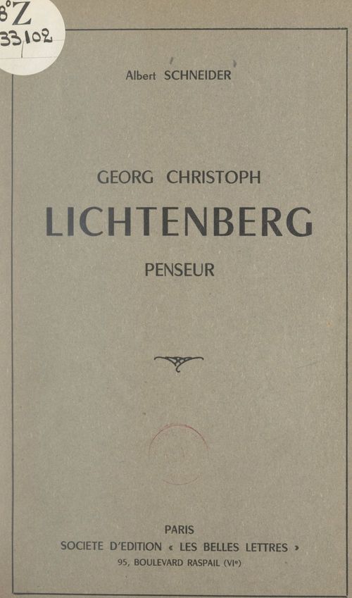 ebook cover of Georg Christoph Lichtenberg, by Albert Schneider