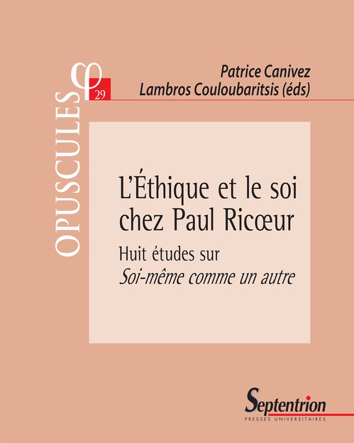 ebook cover of L'Éthique et le soi chez Paul Ricoeur, by Patrice Canivez, Lambros Couloubaritsis