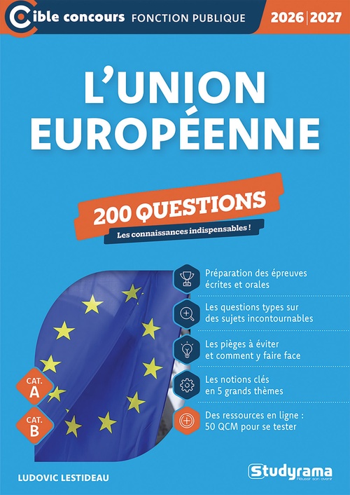 ebook cover of L´Union européenne - 200 questions - Catégories A et B - Édition 2026-2027, by Ludovic Lestideau