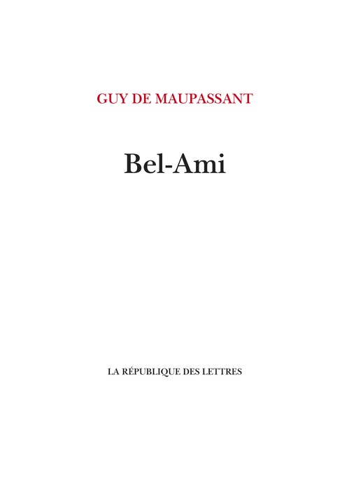 Couverture ebook de Bel-Ami, de Guy de Maupassant
