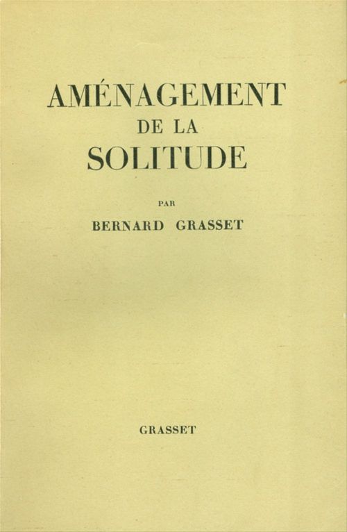 ebook cover of Aménagement de la solitude, by Bernard Grasset