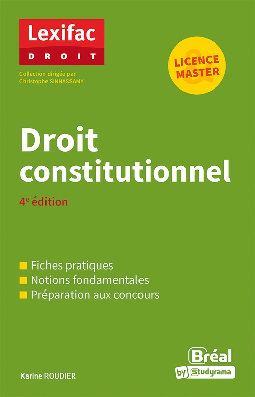 Couverture ebook de Droit constitutionnel - Licence, Master, de Karine Roudier, Christophe Sinnassamy