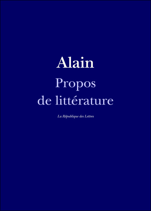 Couverture ebook de Propos de littérature, de Alain