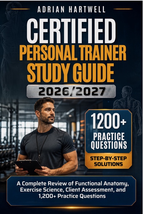 Couverture ebook de CERTIFIED PERSONAL TRAINER  EXAM PREP 2026-2027, de Adrian Hartwell