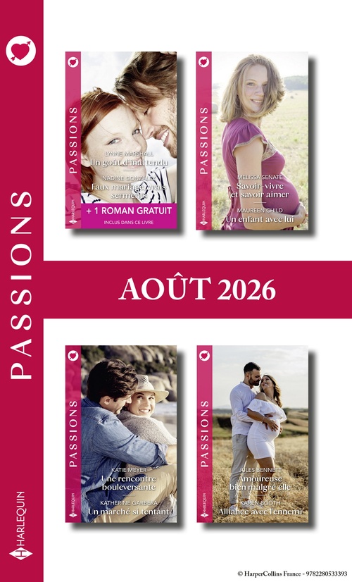 Couverture ebook de Pack mensuel Passions - 10 romans + 1 gratuit (Août 2026), de Collectif