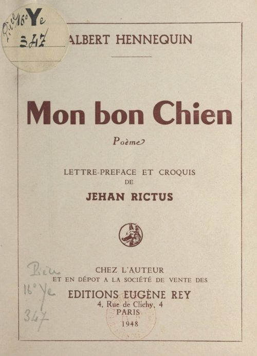 Couverture ebook de Mon bon chien, de Albert Hennequin