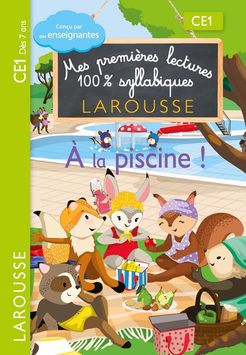 ebook cover of Premières lectures syllabiques CE1 - A la piscine, by Hélène Heffner, Giulia Levallois, Cécilia Stenmark