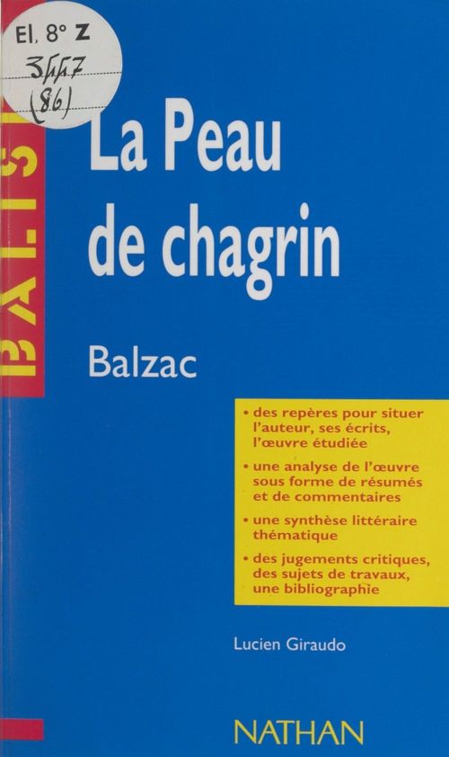 ebook cover of La peau de chagrin, by Lucien Giraudo