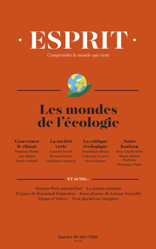 Couverture ebook de Esprit janvier-février 2018 Les mondes de l'écologie, de Revue esprit