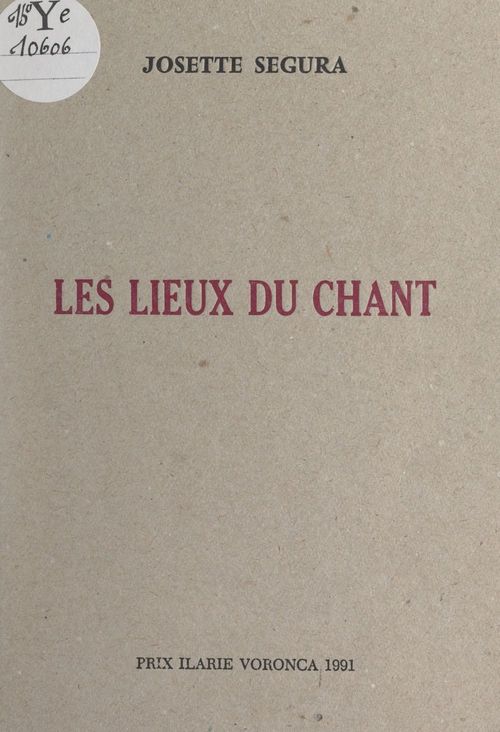 Couverture ebook de Les lieux du chant, de Josette Segura
