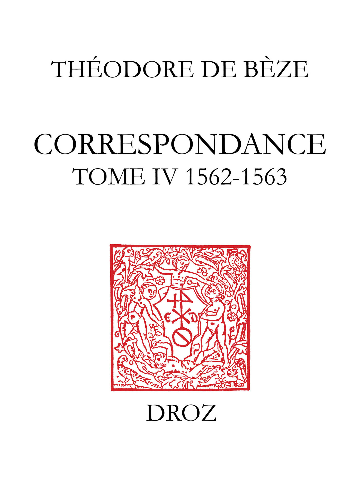 Couverture ebook de Correspondance, de De B Ze Th Odore