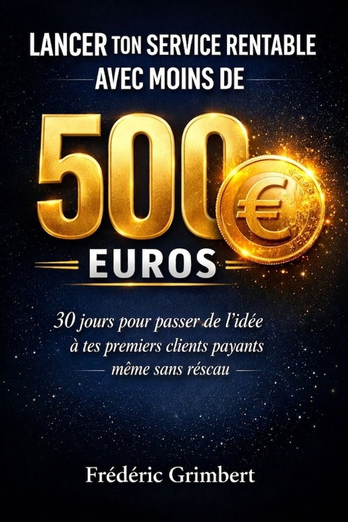 Couverture ebook de Lancer ton service rentable avec moins de 500 EUR, de Frederic Grimbert