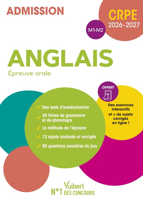 Couverture ebook de CRPE 2026-2027 - Anglais - Epreuve orale (M1 et M2), de Virginie  Cavrois, Ewen Lecuit, Anne Lemaire